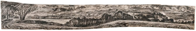 "Long Landscape" - engraved sycamore
