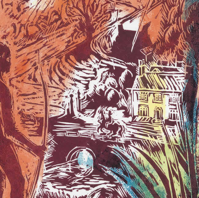 Family detail - woodcut by David Risk Kennard