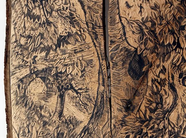Garden (detail) Maplewood and graphite, by David Risk Kennard