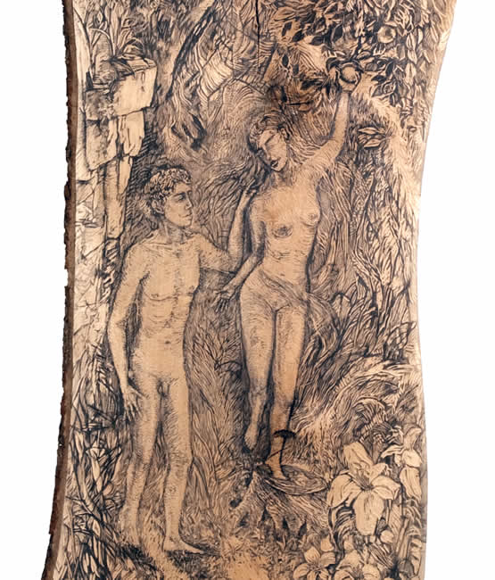 Garden (detail) Maplewood and graphite, by David Risk Kennard