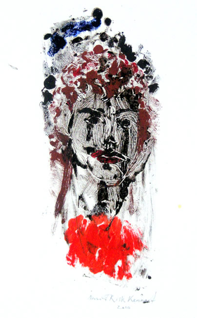 Satyr - monoprint by David Risk Kennard