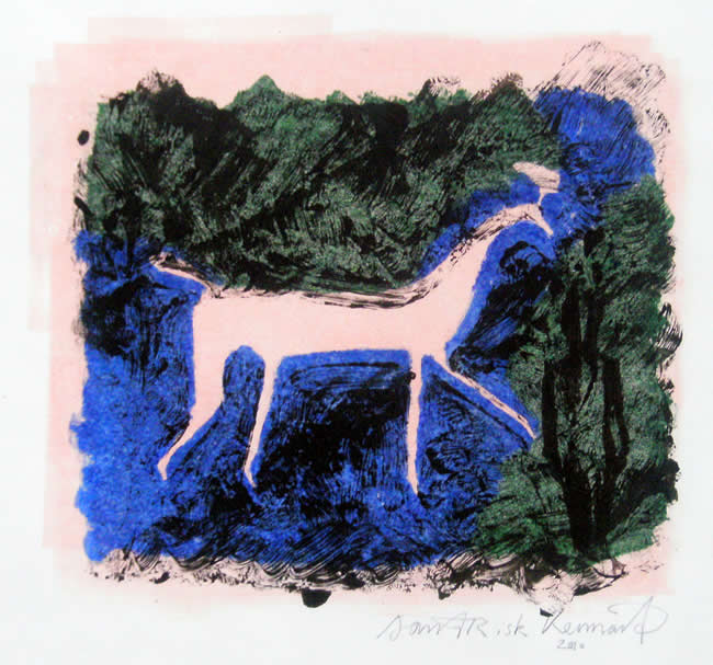 White Horse - monoprint by David Risk Kennard